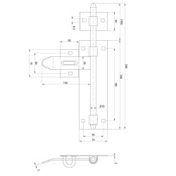 Rígeľ  16mm, L: 340mm, pozinkovaný Rígeľ  16mm, L: 340mm, pozinkovaný